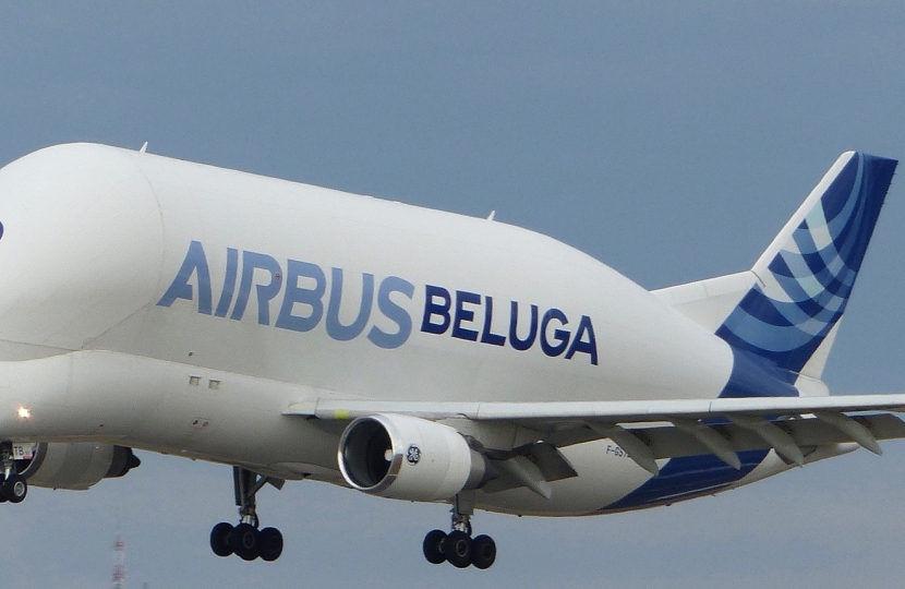 The Airbus Beluga transport aircraft is a familiar sight in North Wales.