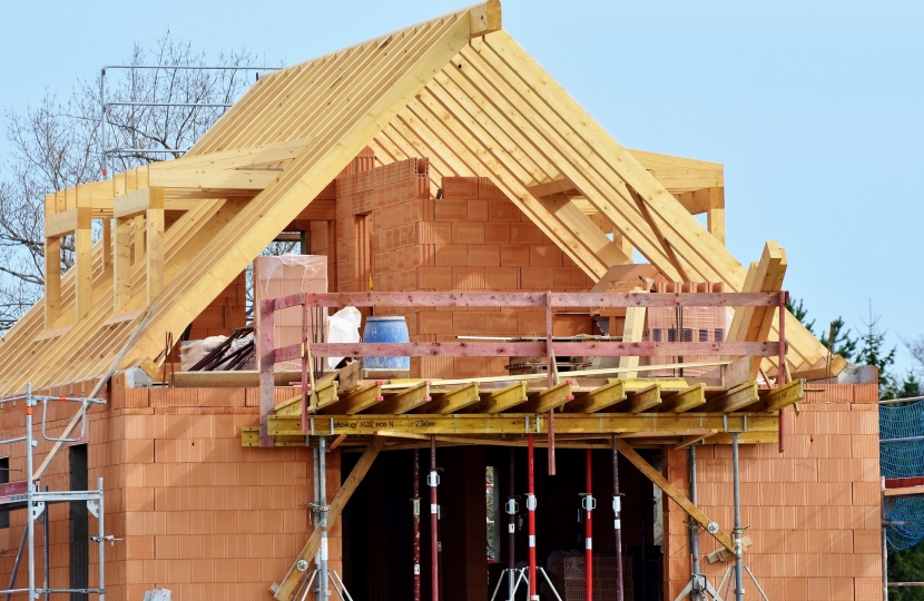 A house under construction.